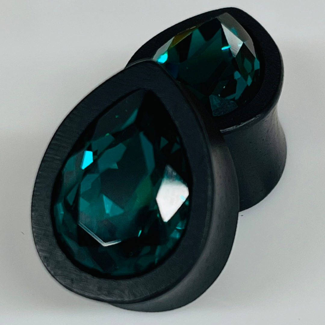 Ebony Swarovski Small Blue Zircon Teardrop