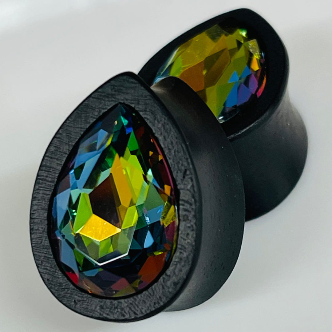 Ebony Swarovski Small Vitrail Medium Teardrop