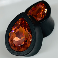 Ebony Swarovski Small Padparadscha Teardrop