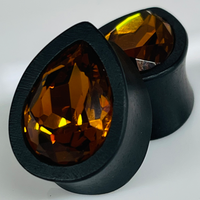 Ebony Swarovski Small Topaz Teardrop