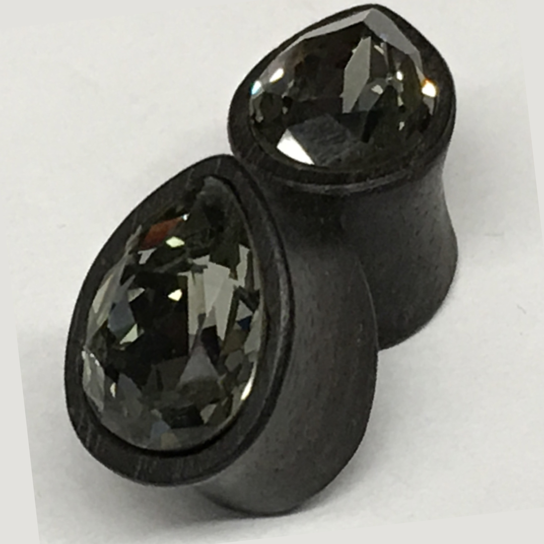 Ebony Swarovski Small Black Diamond Teardrop