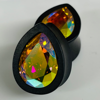 Ebony Swarovski Med Lt Topaz AB Teardrop