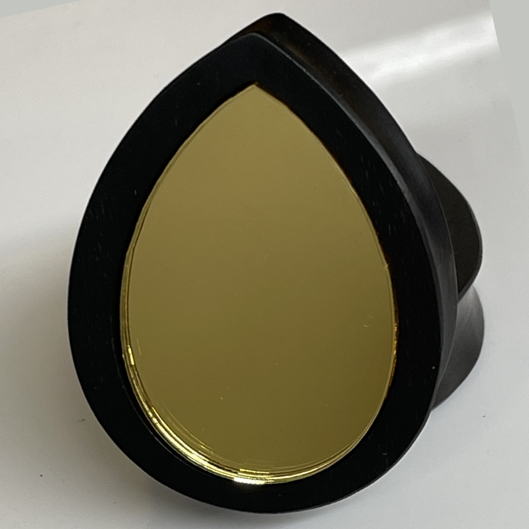 Ebony Gold Mirror Teardrop Plugs