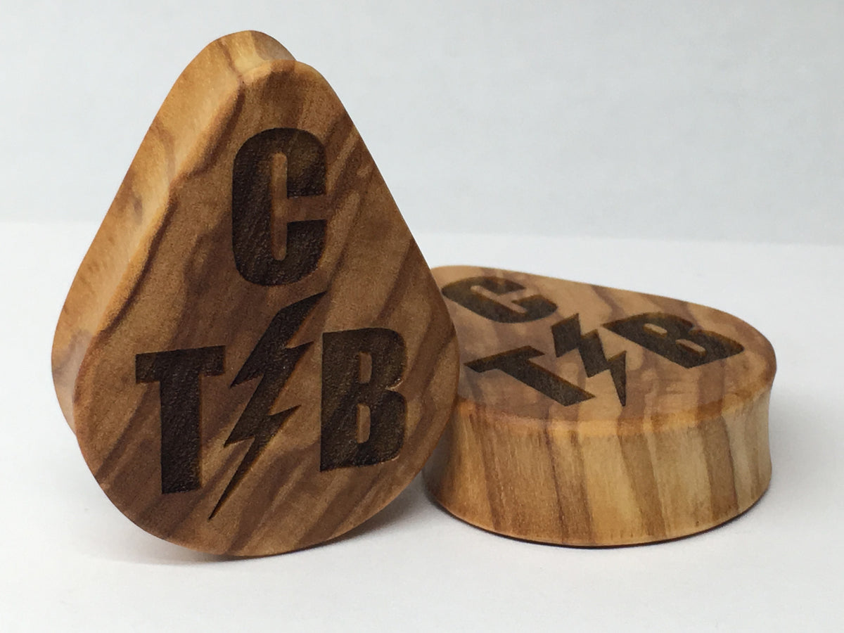 Olivewood "TCB" Teardrop Plugs