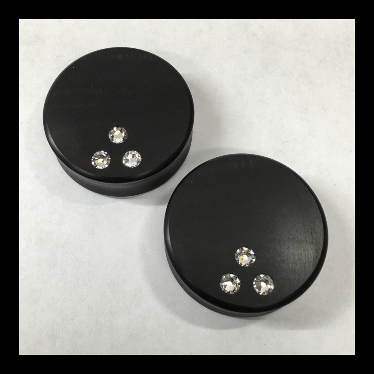 Ebony Mi Vida Loca Swarovski Round Plugs