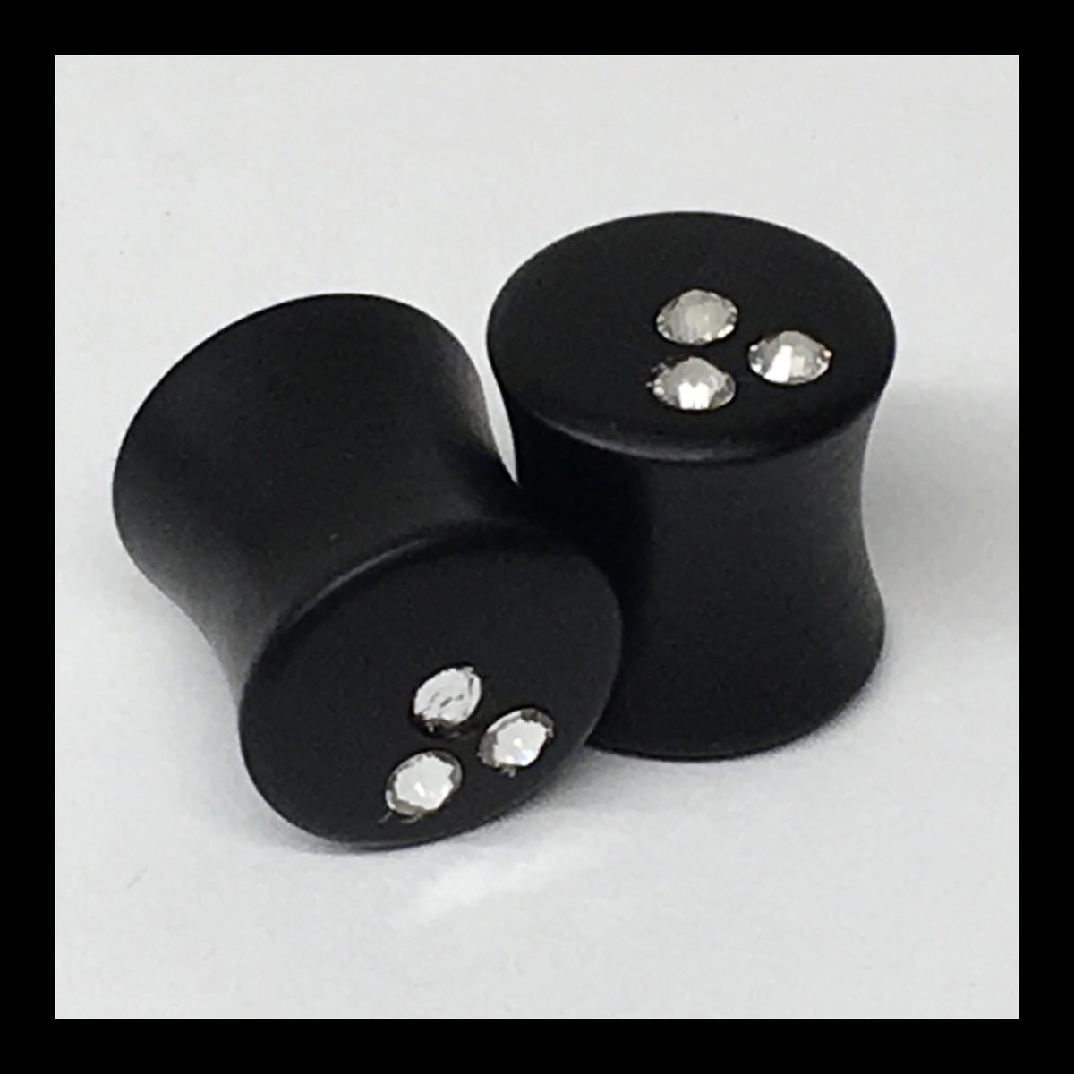 Ebony Mi Vida Loca Swarovski Round Plugs