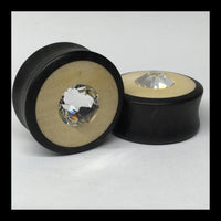 Ebony Holly Swarovski Crystal Round Plugs