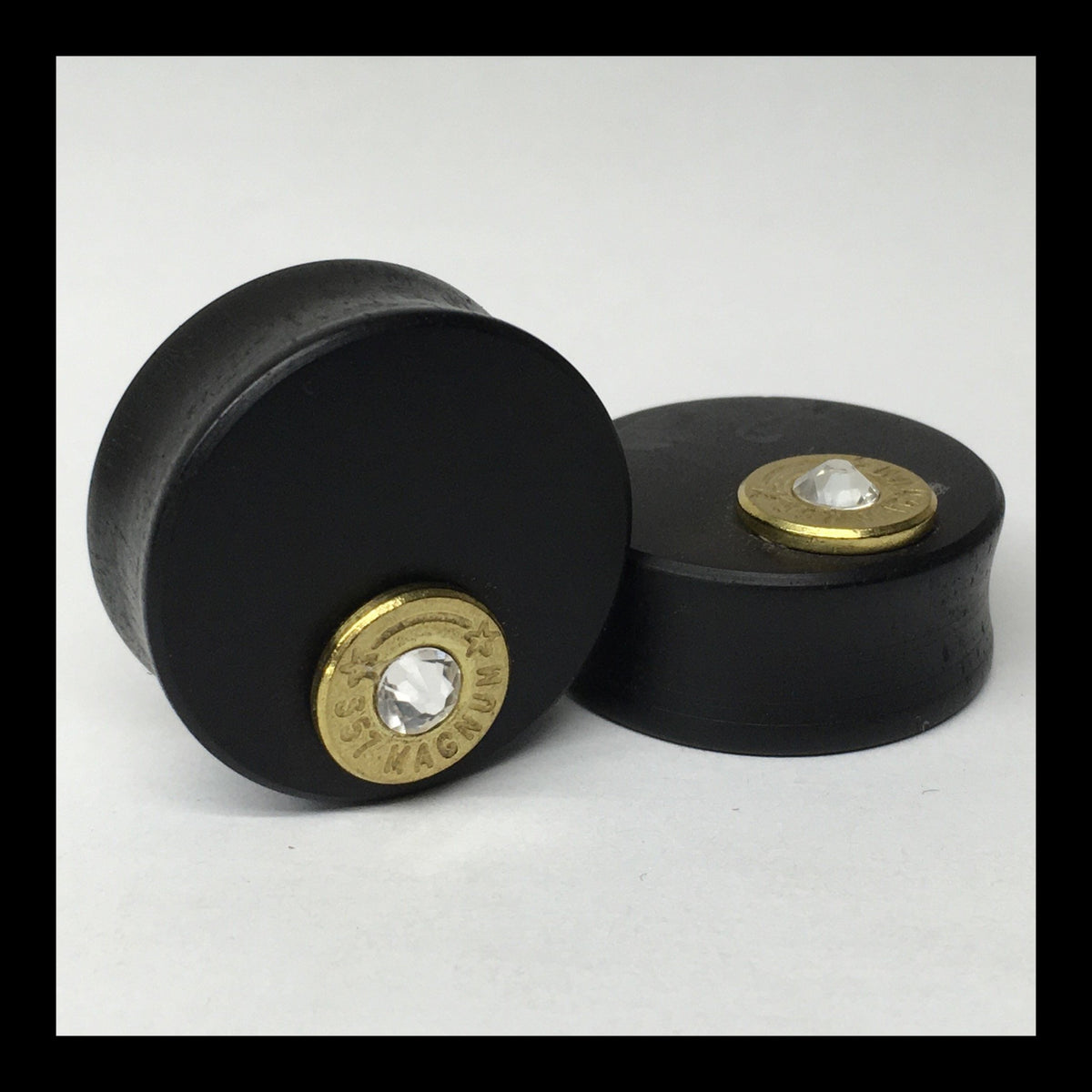 Ebony Magnum Offset Swarovski Round Plugs