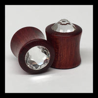 Bloodwood Swarovski Crystal Round Plugs