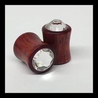 Bloodwood Swarovski Crystal Round Plugs