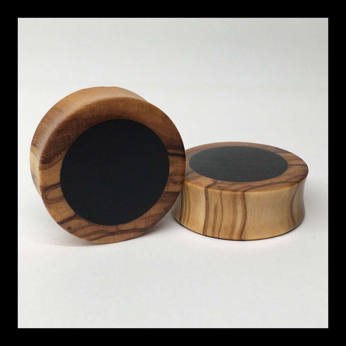 Olivewood Ebony Round Plugs