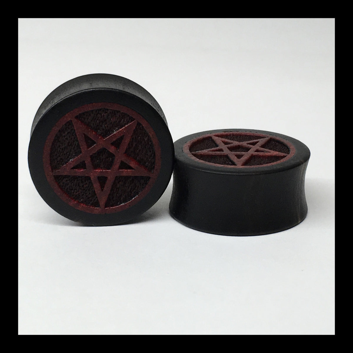 Ebony Purpleheart Pentacle Round Plugs