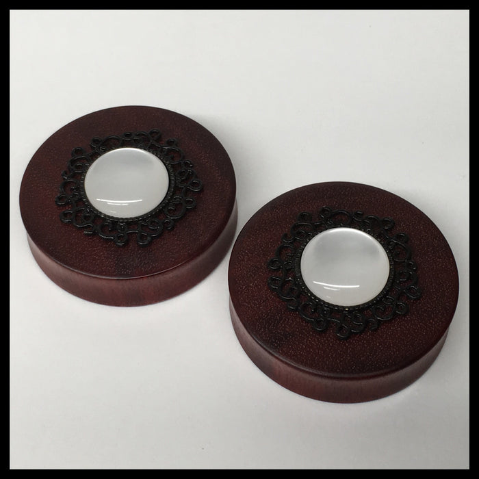 Bloodwood Cats Eye Round Plugs