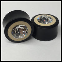 Ebony Holly Swarovski Crystal Round Plugs