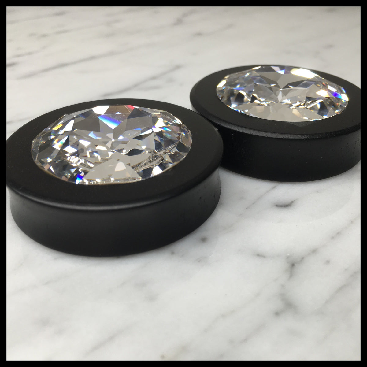 Ebony XL Swarovski Crystal Round Plugs