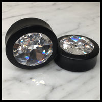 Ebony XL Swarovski Crystal Round Plugs