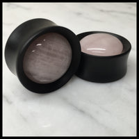 Ebony Rose Quartz Round Plugs