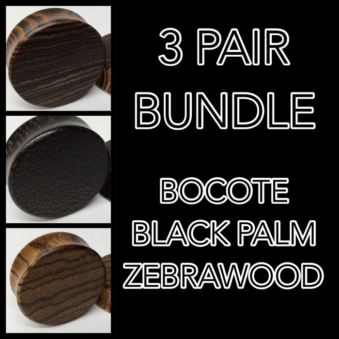 Bocote, Black Palm, Zebrawood Solid Bundle
