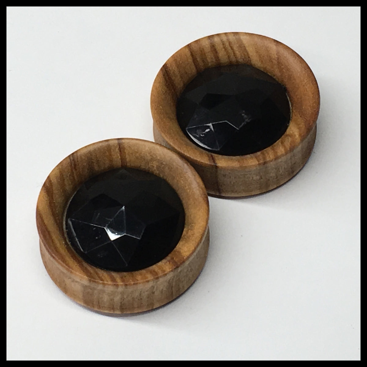 Olivewood Black Gem Round Plugs