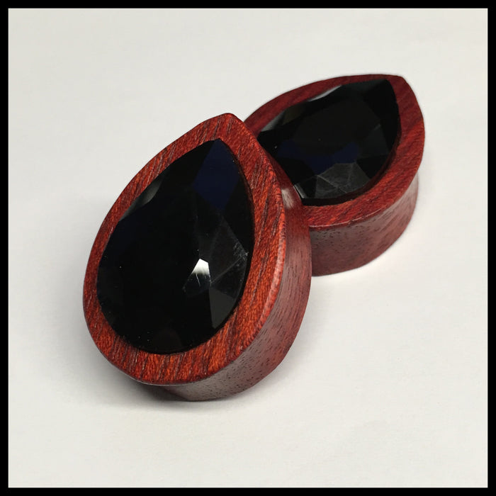 Bloodwood Swarovski Large Jet Teardrop