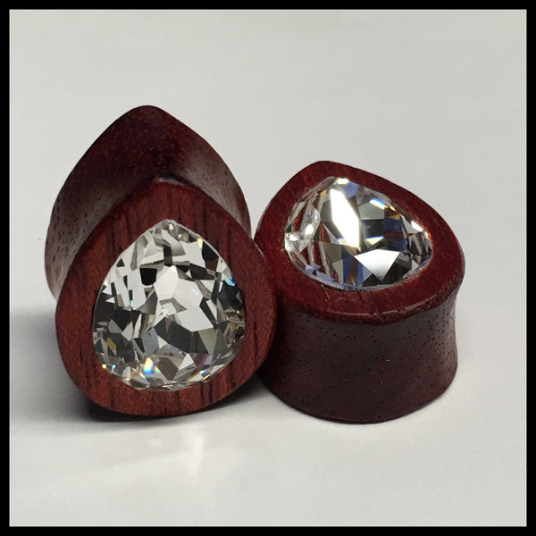 Bloodwood Swarovski Med Crystal Teardrop