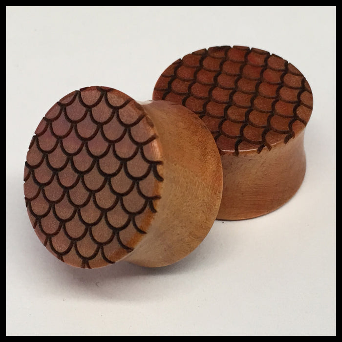 Pink Ivory Scales Round Plugs