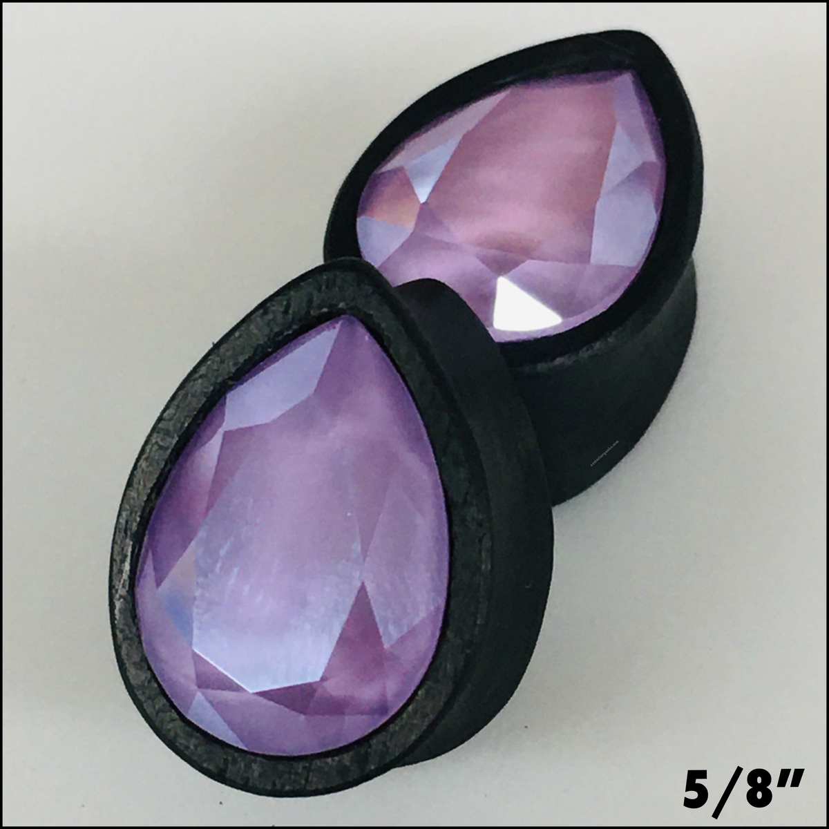 Ebony Swarovski Med Lilac Teardrop