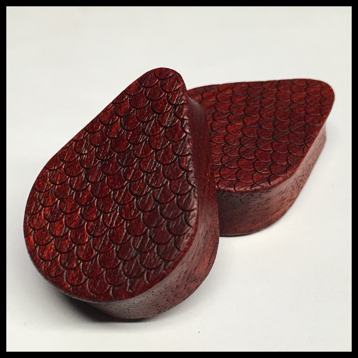 Bloodwood Scales Teardrop Plugs