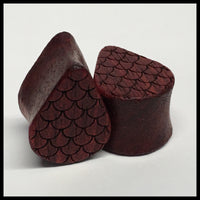 Bloodwood Scales Teardrop Plugs