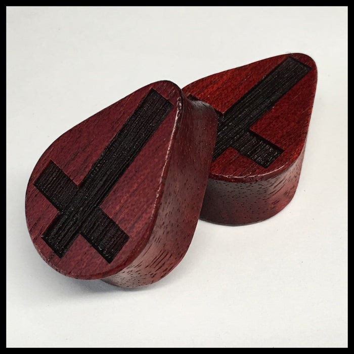 Bloodwood Inverted Cross Teardrop Plugs