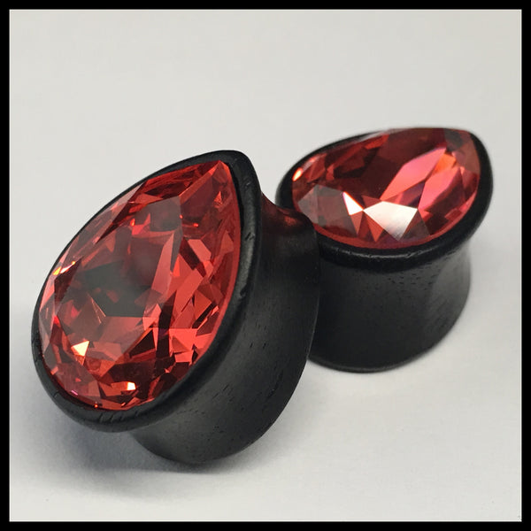 Ebony Swarovski Med Padparadscha Teardrop