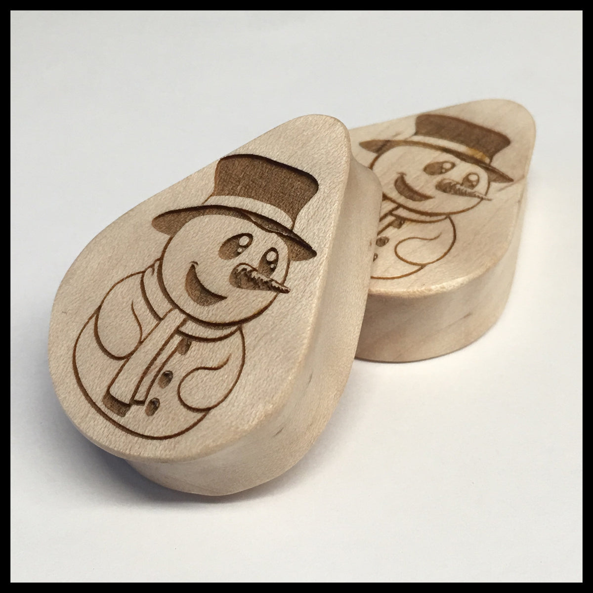 Maple Snowman Teardrop Plugs