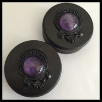 Ebony Gypsy Amethyst Round Plugs