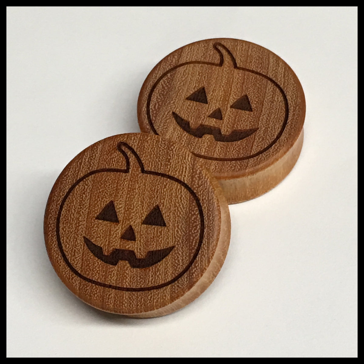 Osage Orange Jack O Lantern Round Plugs