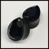 Ebony Swarovski Med Jet Teardrop