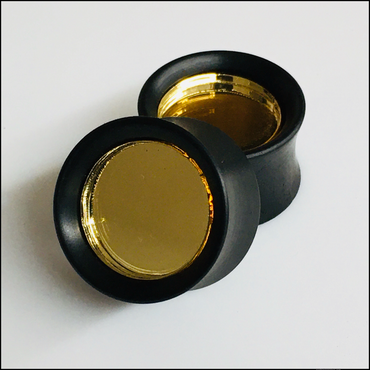 Ebony Gold Mirror Round Plugs