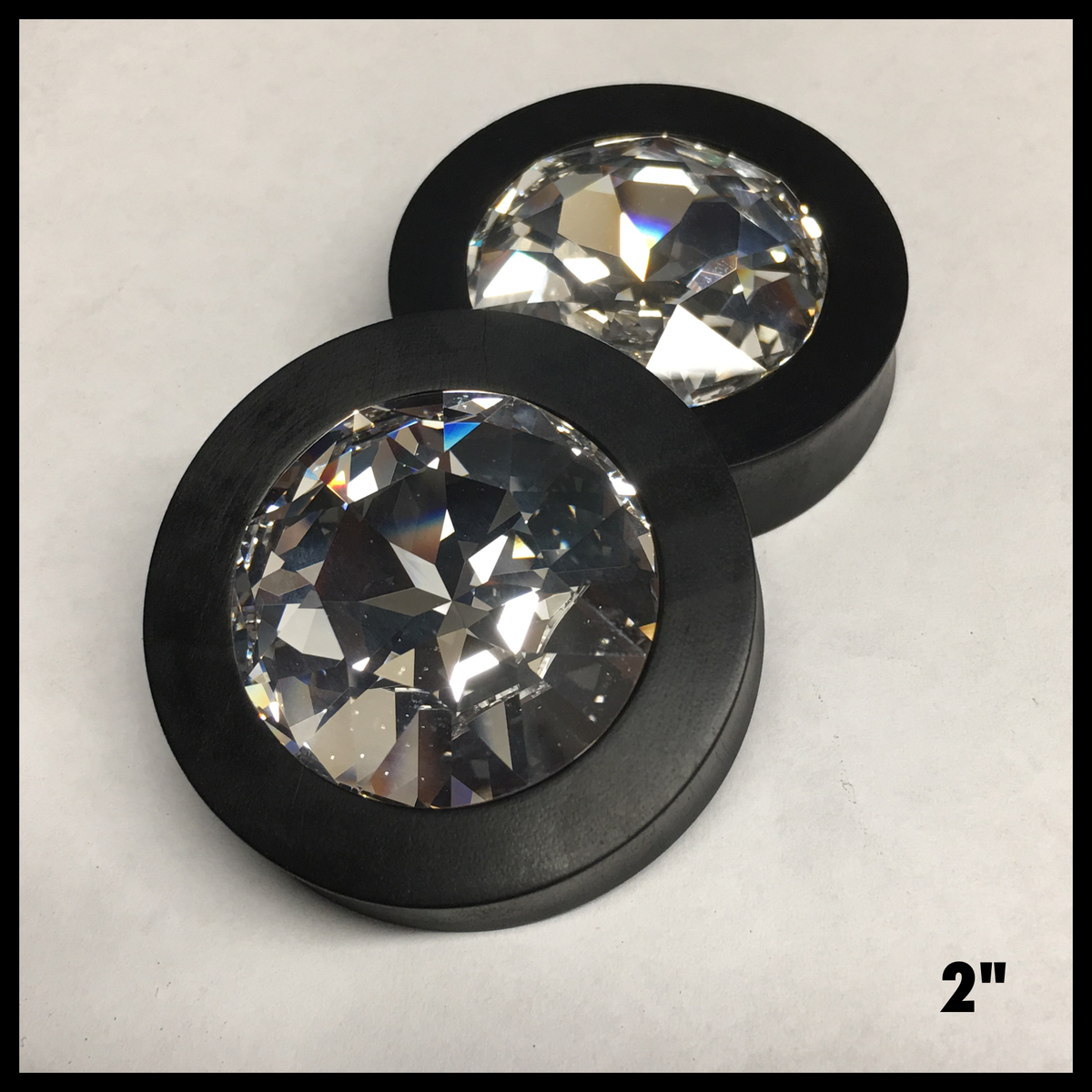 Ebony XL Swarovski Crystal Round Plugs