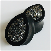 Ebony Medium Druzy Silver Teardrop (LIMITIED EDITION)