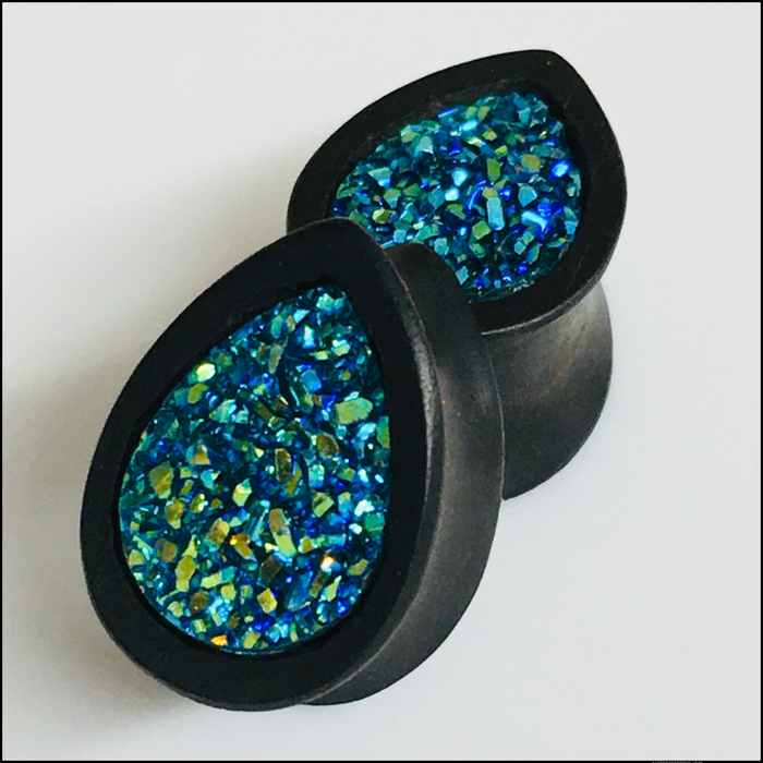 Ebony Medium Druzy Blue Teardrop (LIMITIED EDITION)