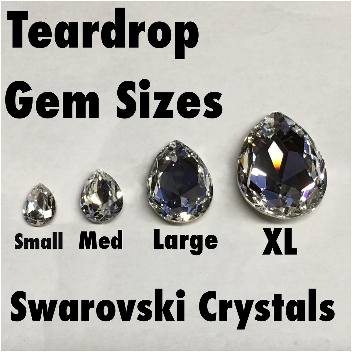 Ebony Swarovski Med Sapphire AB Teardrop