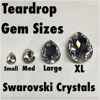 Ebony Swarovski Med Sapphire AB Teardrop