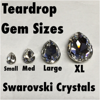 Black & White Ebony Swarovski XL Crystal Teardrop