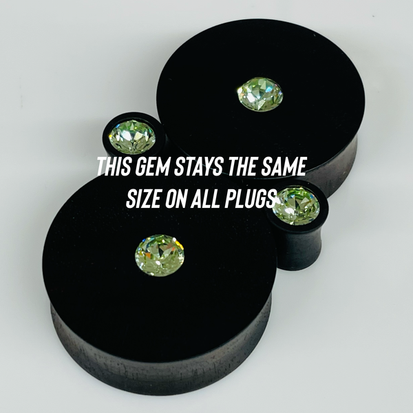 Ebony Extra Small Swarovski Sapphire Round Plugs