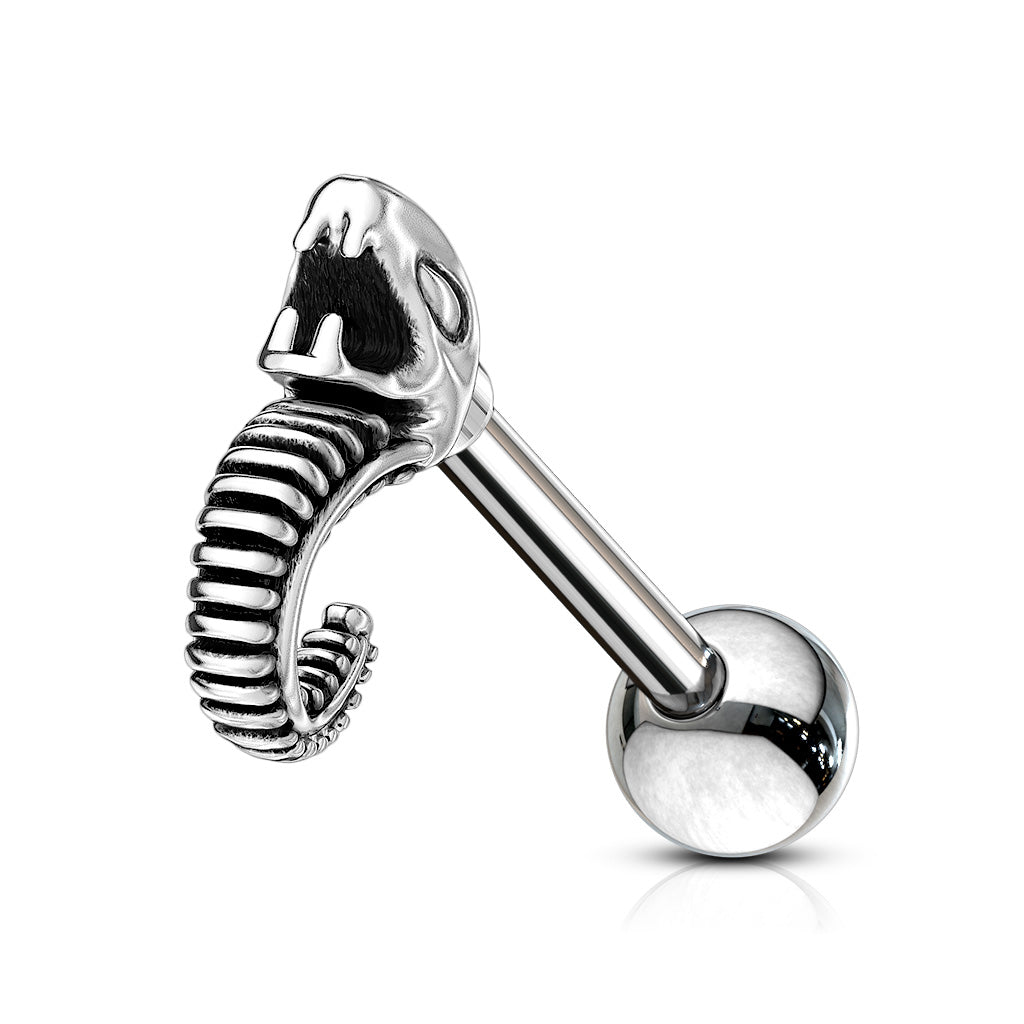 Hissing Snake  Cartilage/Tragus Barbell