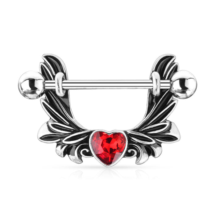 Heart Wings Gem Nipple Clickers