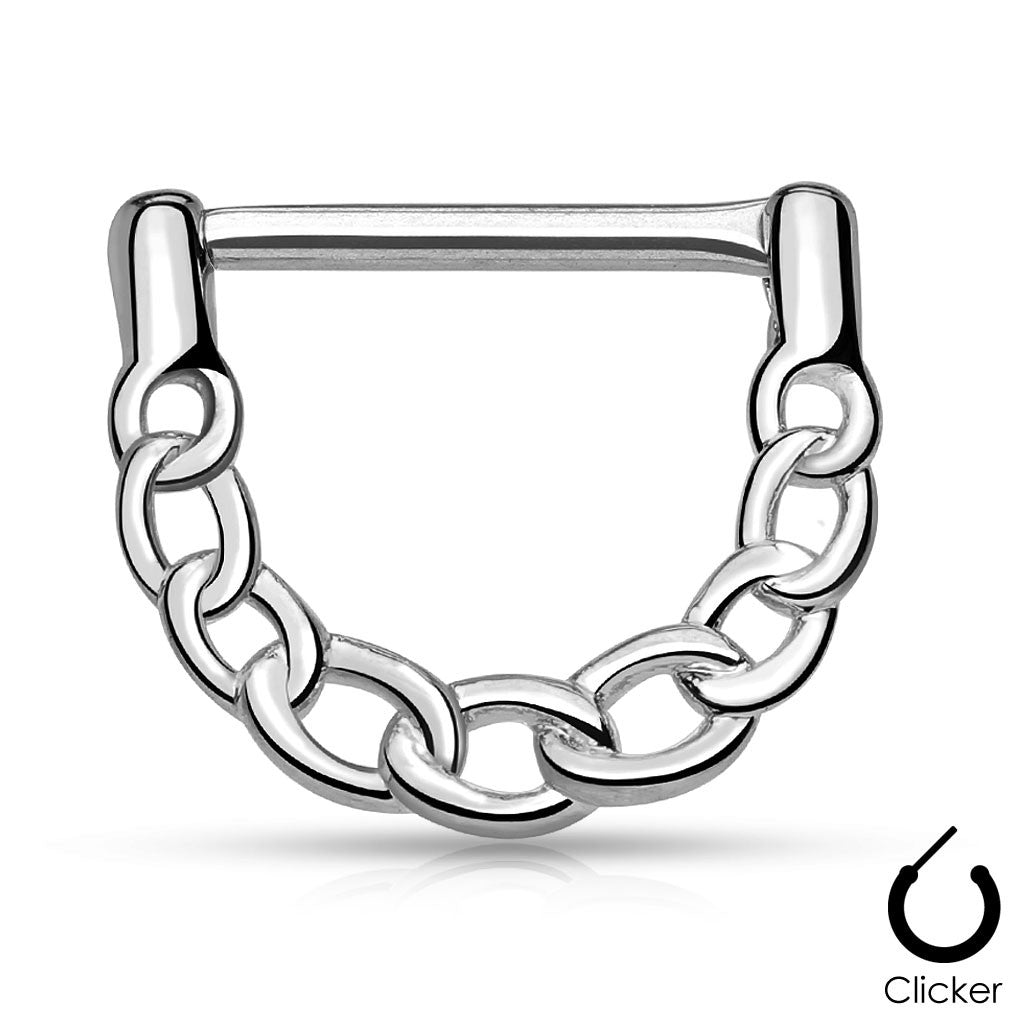 Linked Chain Design 316L Surgical Steel Nipple Clicker