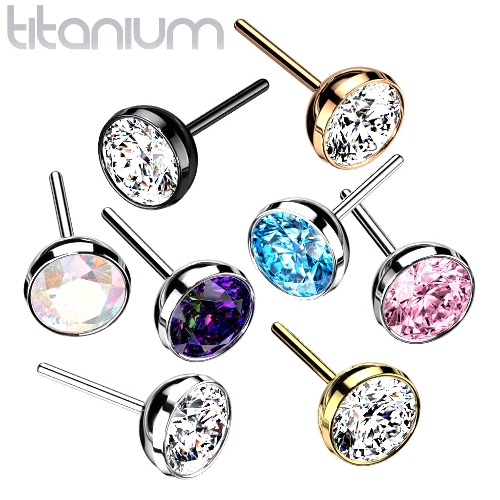 Threadless Plug Swarovski Bezel Set Gem Threadless Top – Love Kills Boutique Custom ...