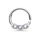 316L Surgical Steel bendable Hoop Rings with Three CZ Set Bar