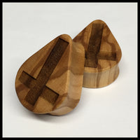 Olivewood Inverted Cross Teardrop Plugs