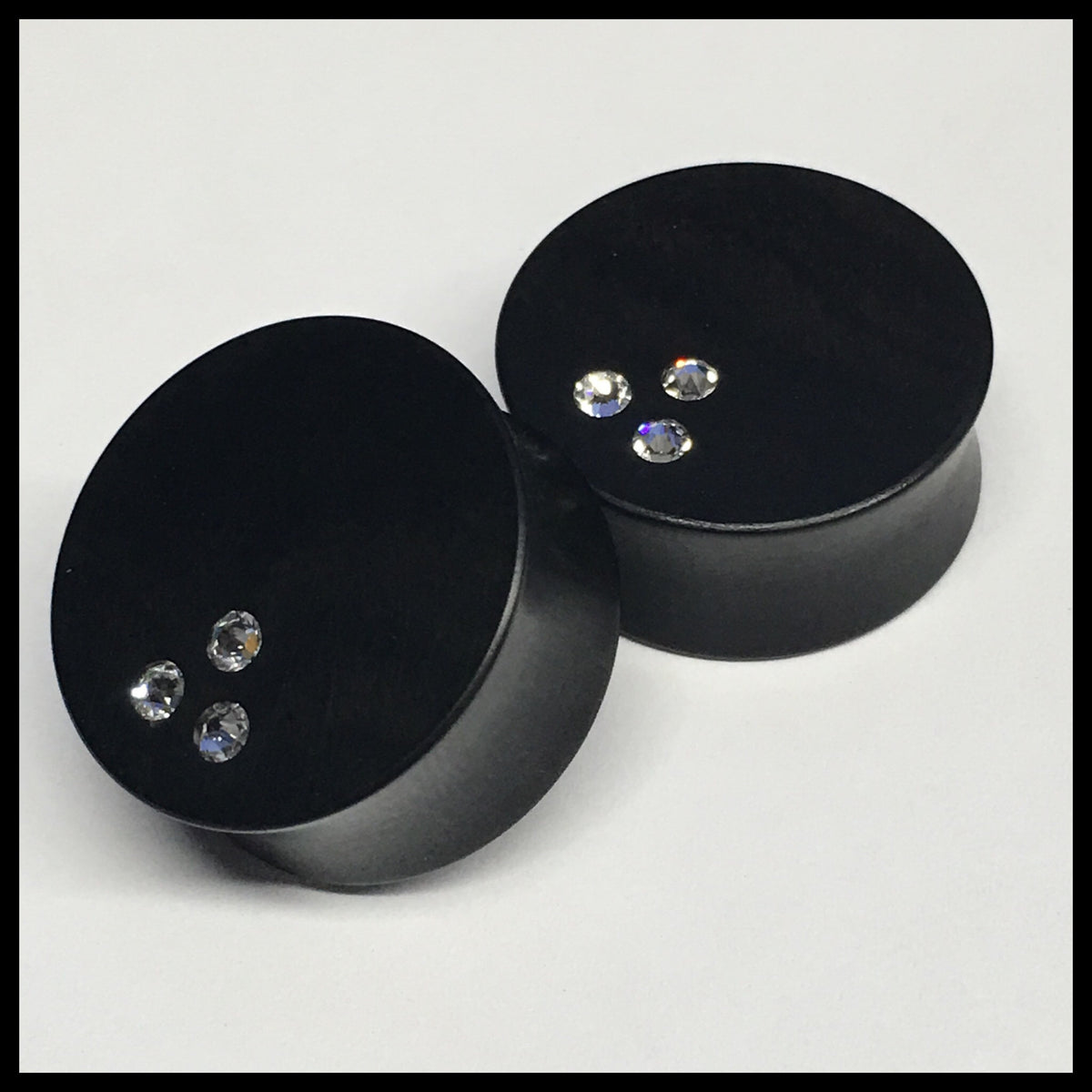 Ebony Mi Vida Loca Swarovski Round Plugs